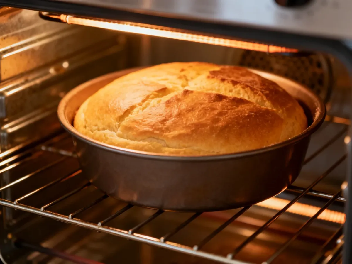 Ciasto drożdżowe pieczone na środkowym poziomie piekarnika
