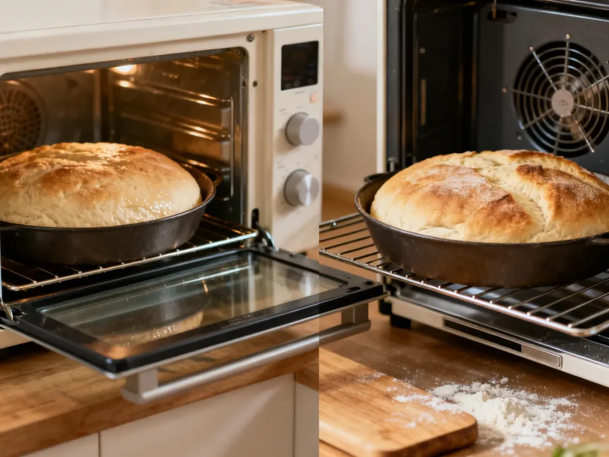 Ciasto drożdżowe pieczone w trybie góra-dół i termoobiegu